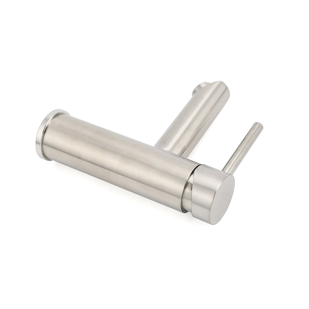 WELS Kitchen Laundry Round Basin Mixer Vanity Sink Faucet Tap Nickel Brushed Set