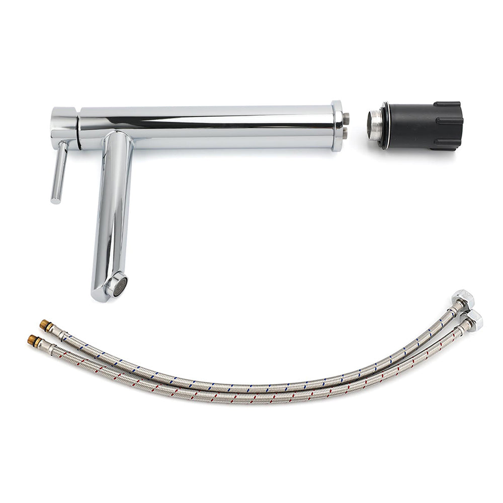 WELS 7.5L/m Round Tall Laundry Basin Mixer Vanity Sink Faucet Tap Polish Chrome