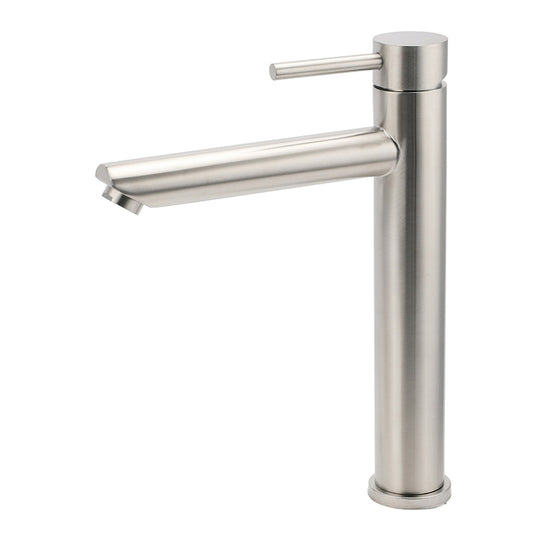 WELS Bathroom Laundry Round Basin Mixer Vanity Sink Faucet Tap Silver Brushed