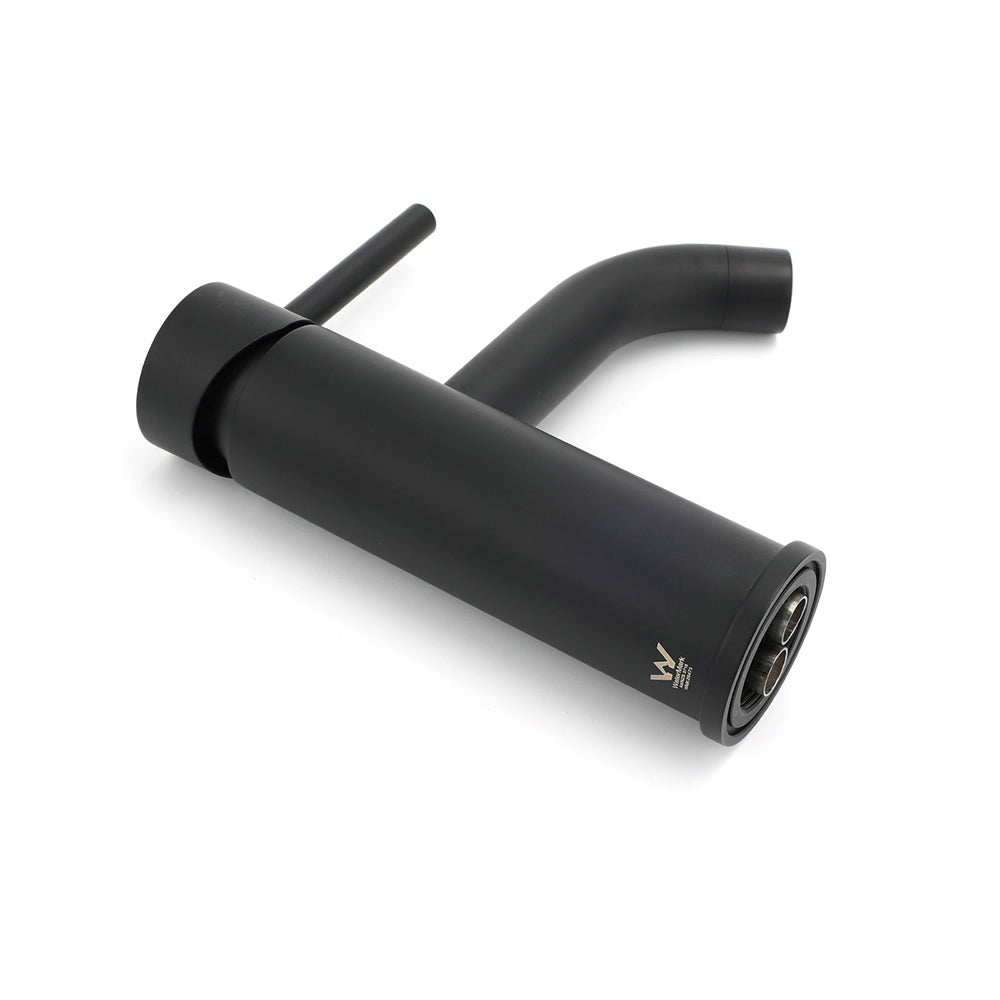 WELS Kitchen Laundry Round Standard Basin Mixer Vanity Sink Faucet Tap Black Set