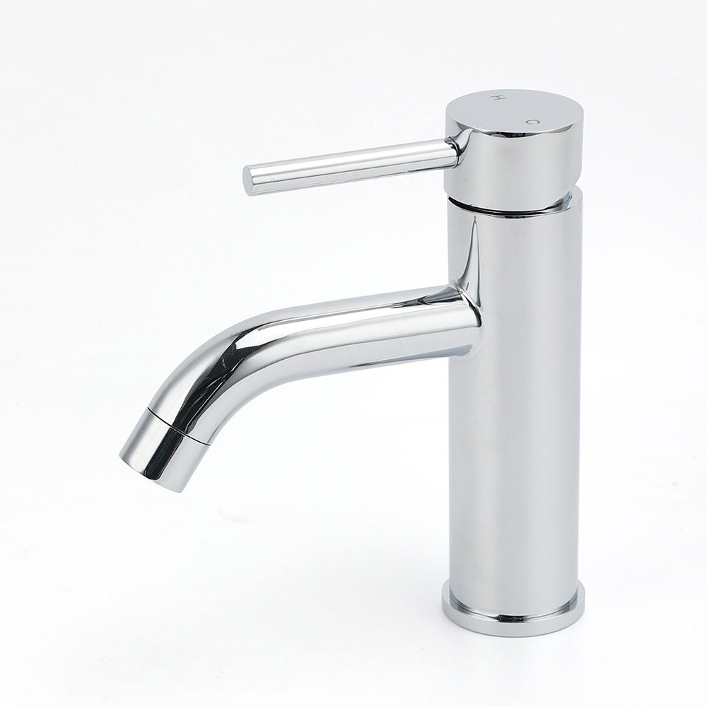 WELS Round Curve Kitchen Laundry Short Basin Mixer Vanity Sink Faucet Tap Chrome