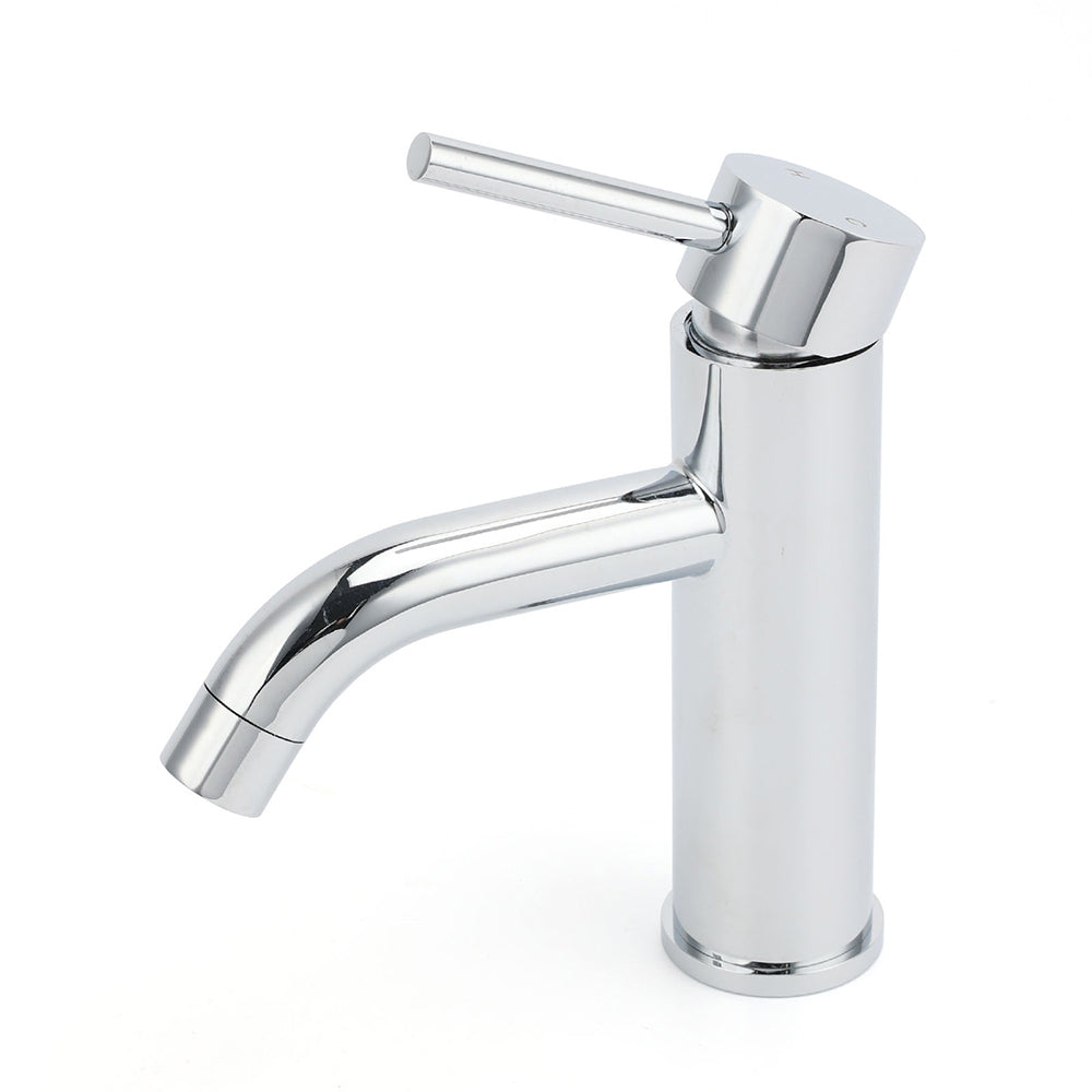 WELS Round Curve Kitchen Laundry Short Basin Mixer Vanity Sink Faucet Tap Chrome