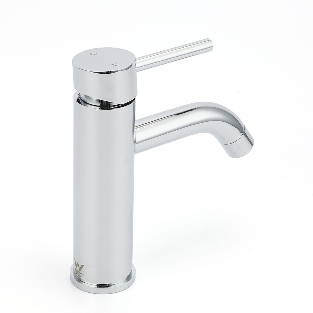 WELS Round Curve Kitchen Laundry Short Basin Mixer Vanity Sink Faucet Tap Chrome