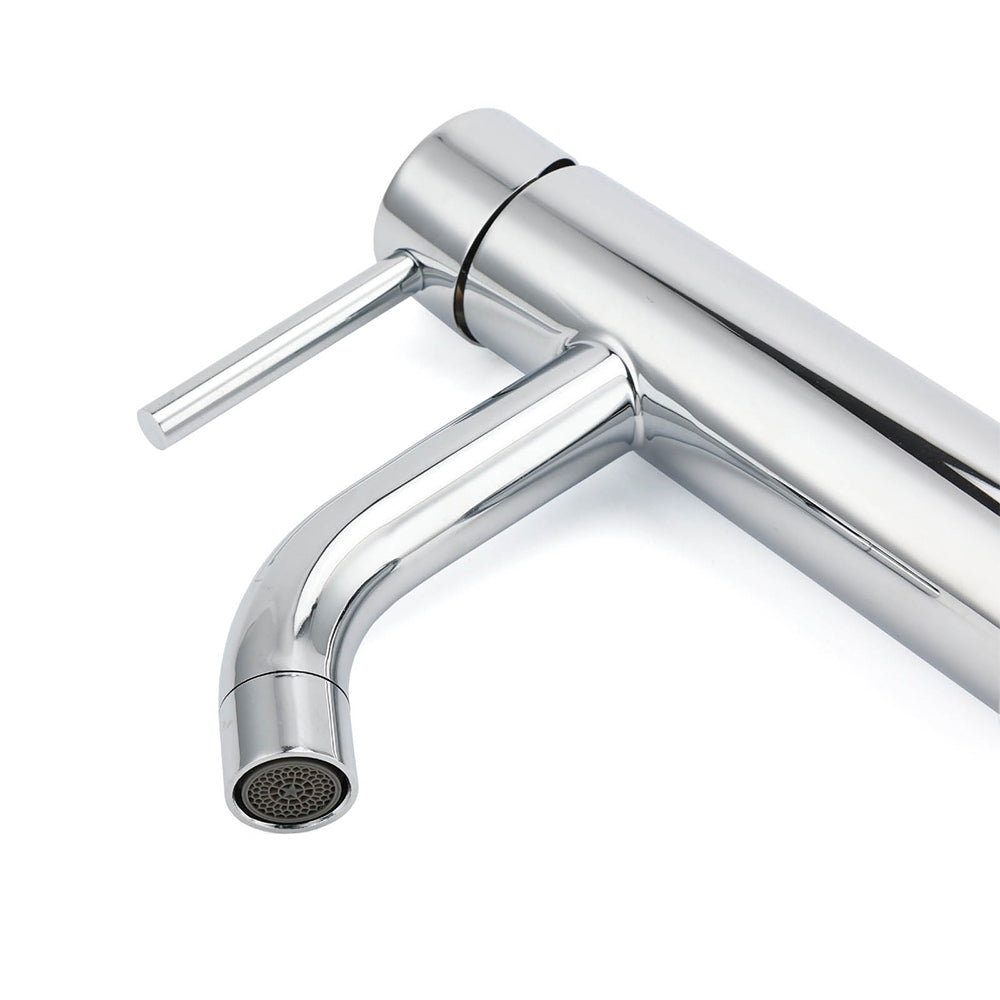 WELS Round Curve Kitchen Laundry Short Basin Mixer Vanity Sink Faucet Tap Chrome