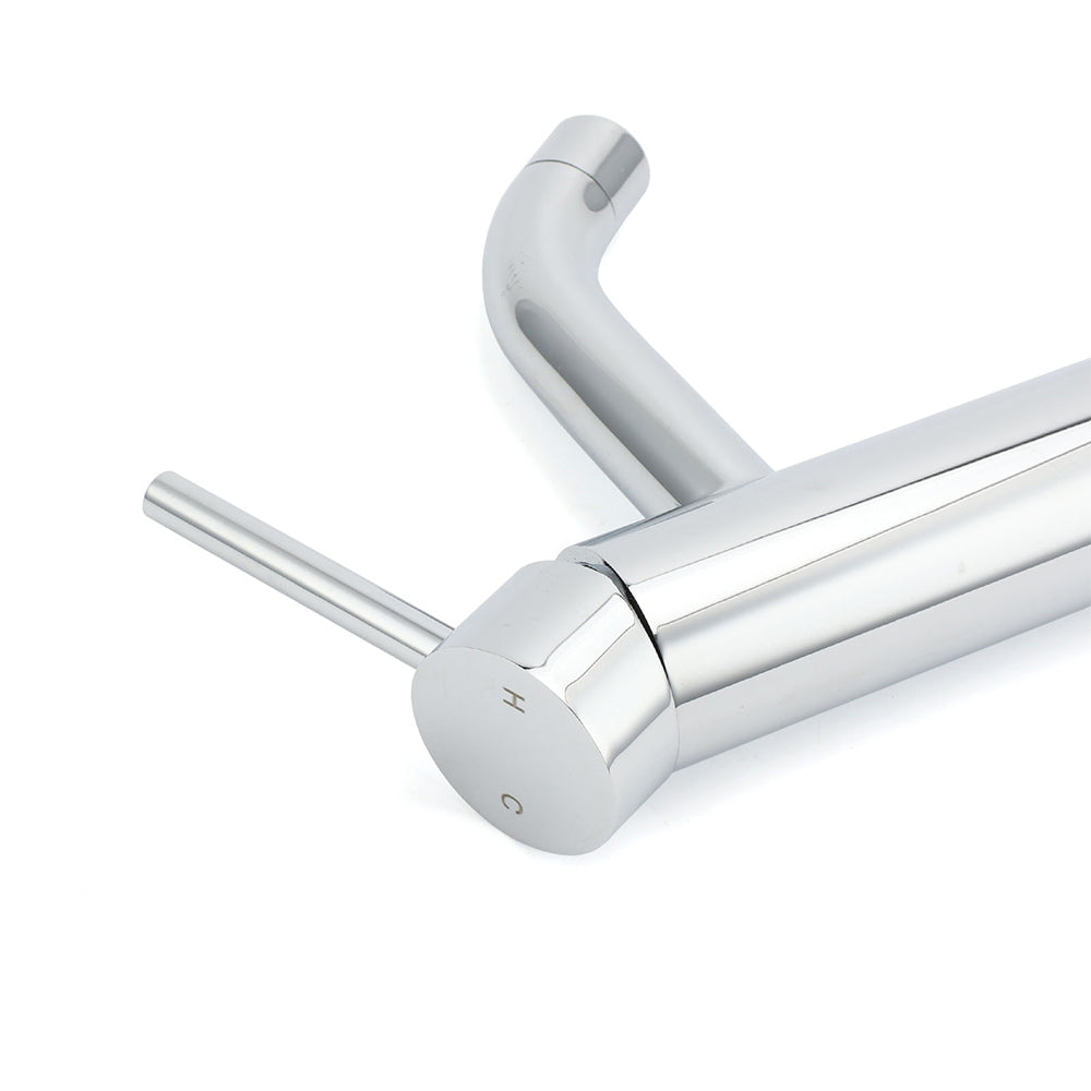 WELS Round Curve Kitchen Laundry Short Basin Mixer Vanity Sink Faucet Tap Chrome