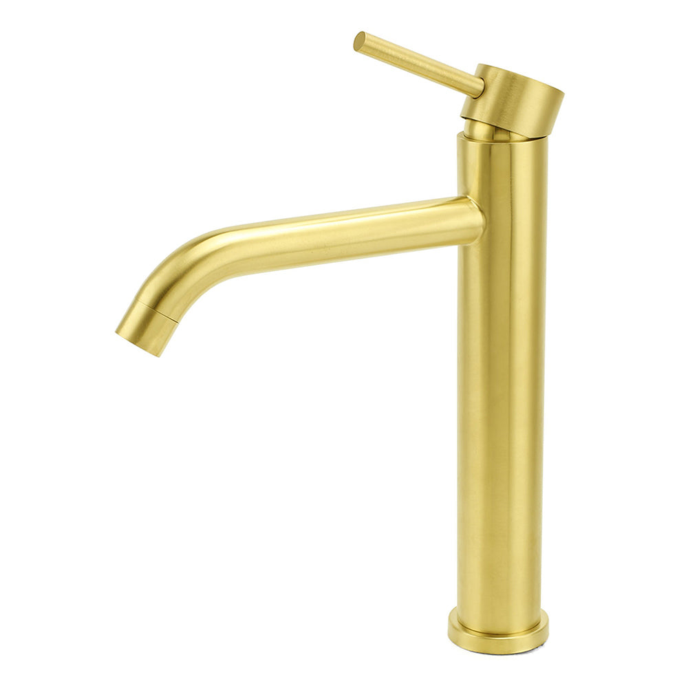 WELS Brushed Gold Tall Kitchen Laundry Basin Mixer Vanity Sink Faucet Tap Bath