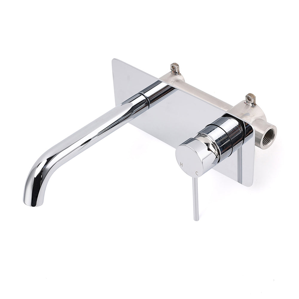 WELS Chrome Round Wall Mounted Basin Vanity Mixer Bath Tub Bubble Faucet Spout