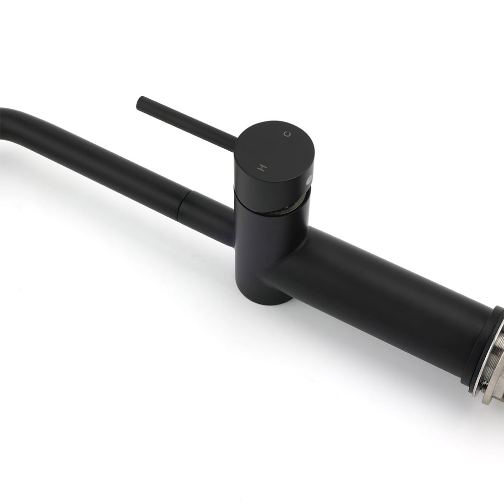 WELS Matt Black SUS Tall Kitchen Laundry 360º Swivel Sink Mixer Faucet Tap Spout