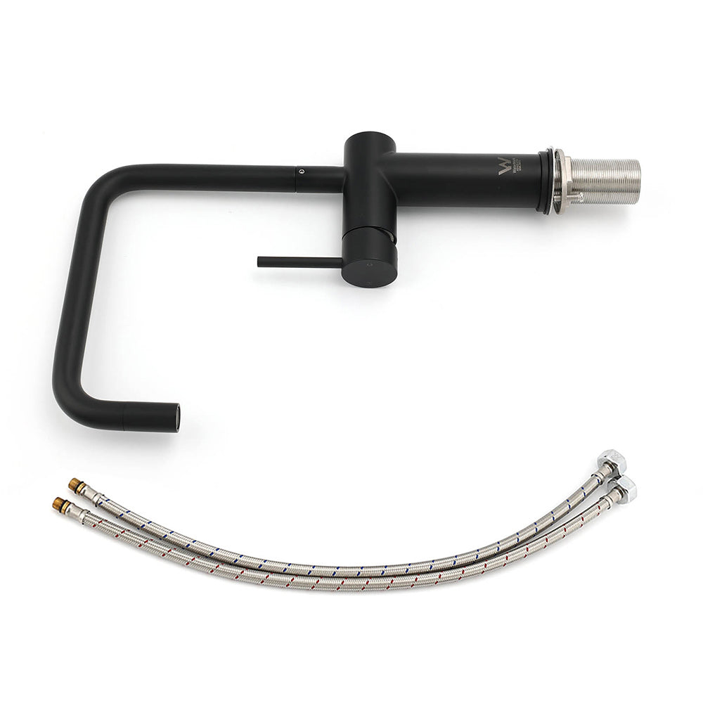 WELS Matt Black SUS Tall Kitchen Laundry 360º Swivel Sink Mixer Faucet Tap Spout