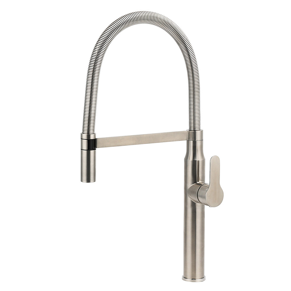 Brushed Nickel Kitchen Sink Basin Mixer 360 Swivel Faucet Tap Pull Out Spout SUS