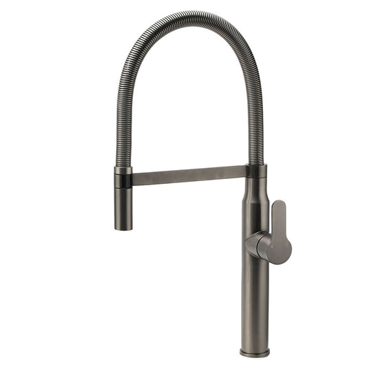 WELS Gun Metal Stainless Steel Pull Out Swivel Kitchen Mixer Sink Tap Spout Faucet