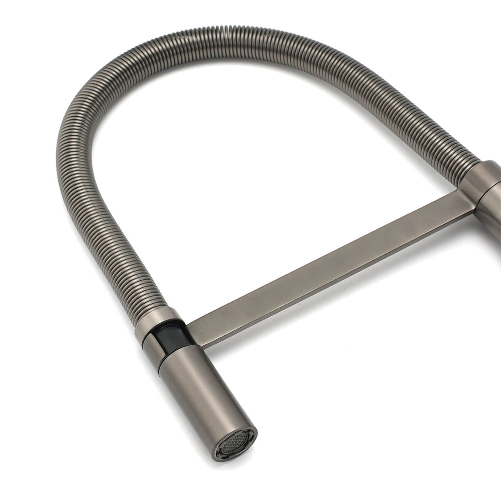 WELS Gun Metal Stainless Steel Pull Out Swivel Kitchen Mixer Sink Tap Spout Faucet