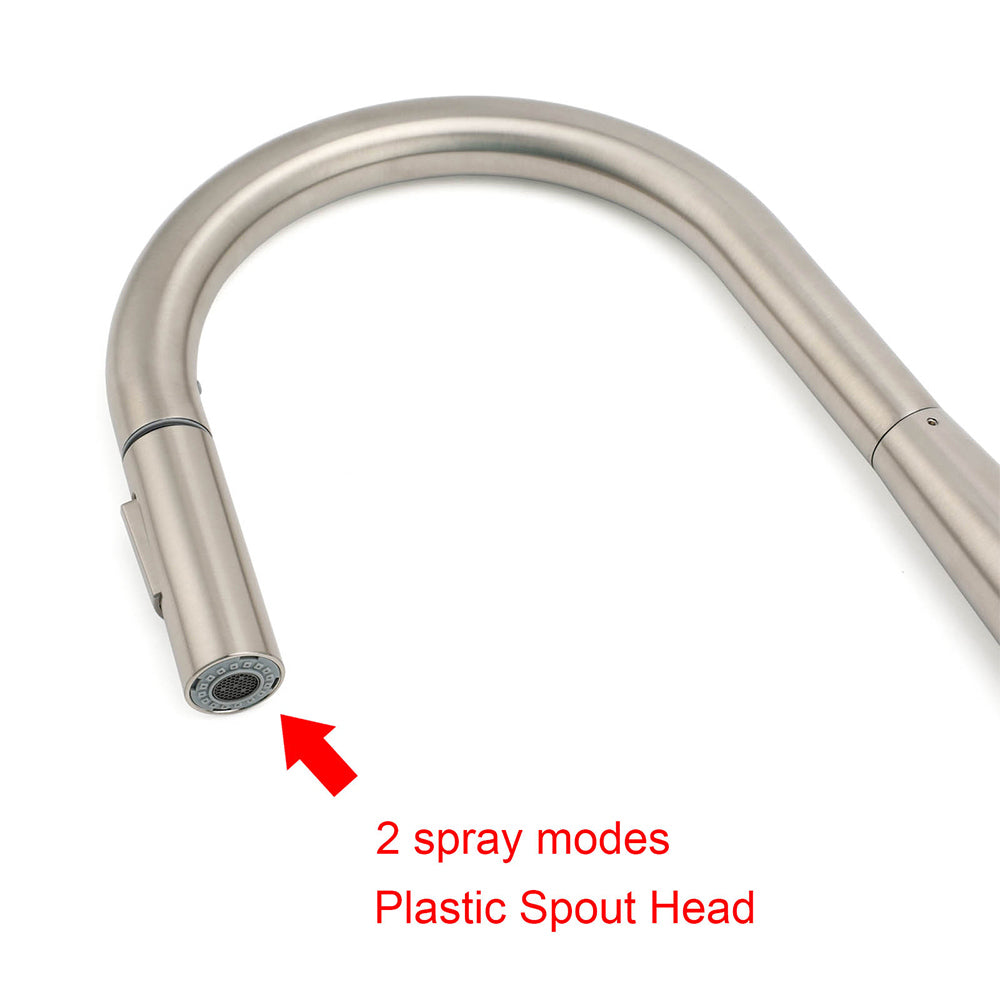 Brushed Nickel Pull Out Kitchen Tap Sink Mixer Faucet Spout 2 Modes Spray Outlet