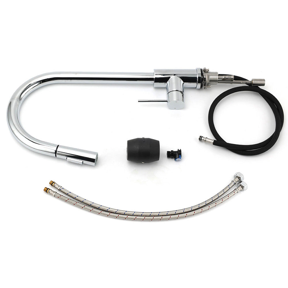 WELS Chrome 2 Modes Spray Pull Out Kitchen Swivel Faucet Sink Tap Laundry Mixer