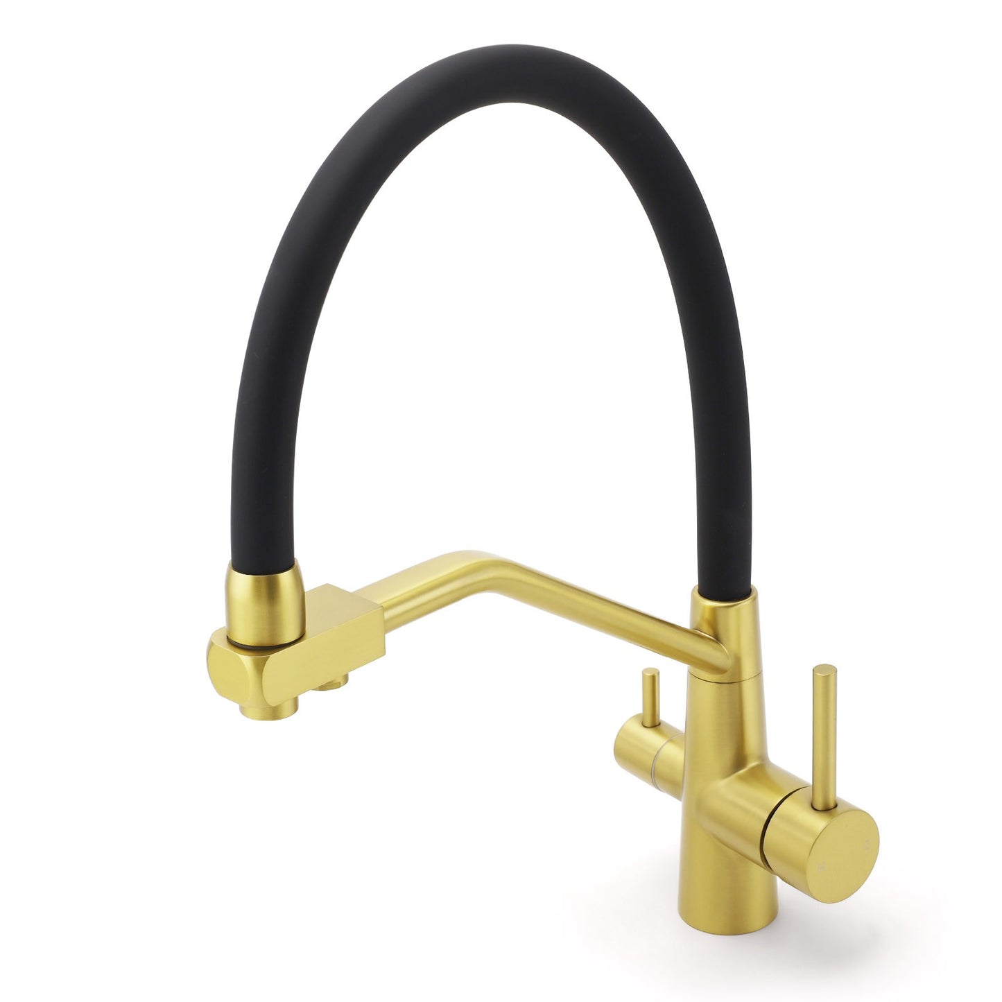 WELS Brushed Gold 3-Way Pure Drink Water Kitchen Mixer Sink Tap Pull Out Spout