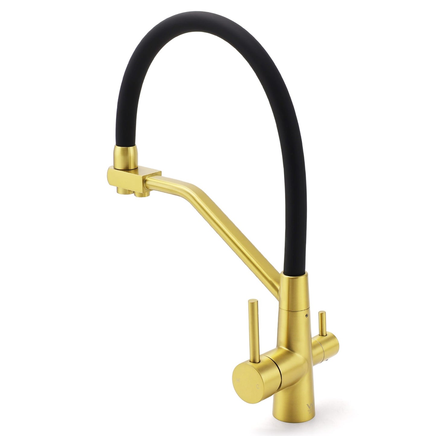 WELS Brushed Gold 3-Way Pure Drink Water Kitchen Mixer Sink Tap Pull Out Spout