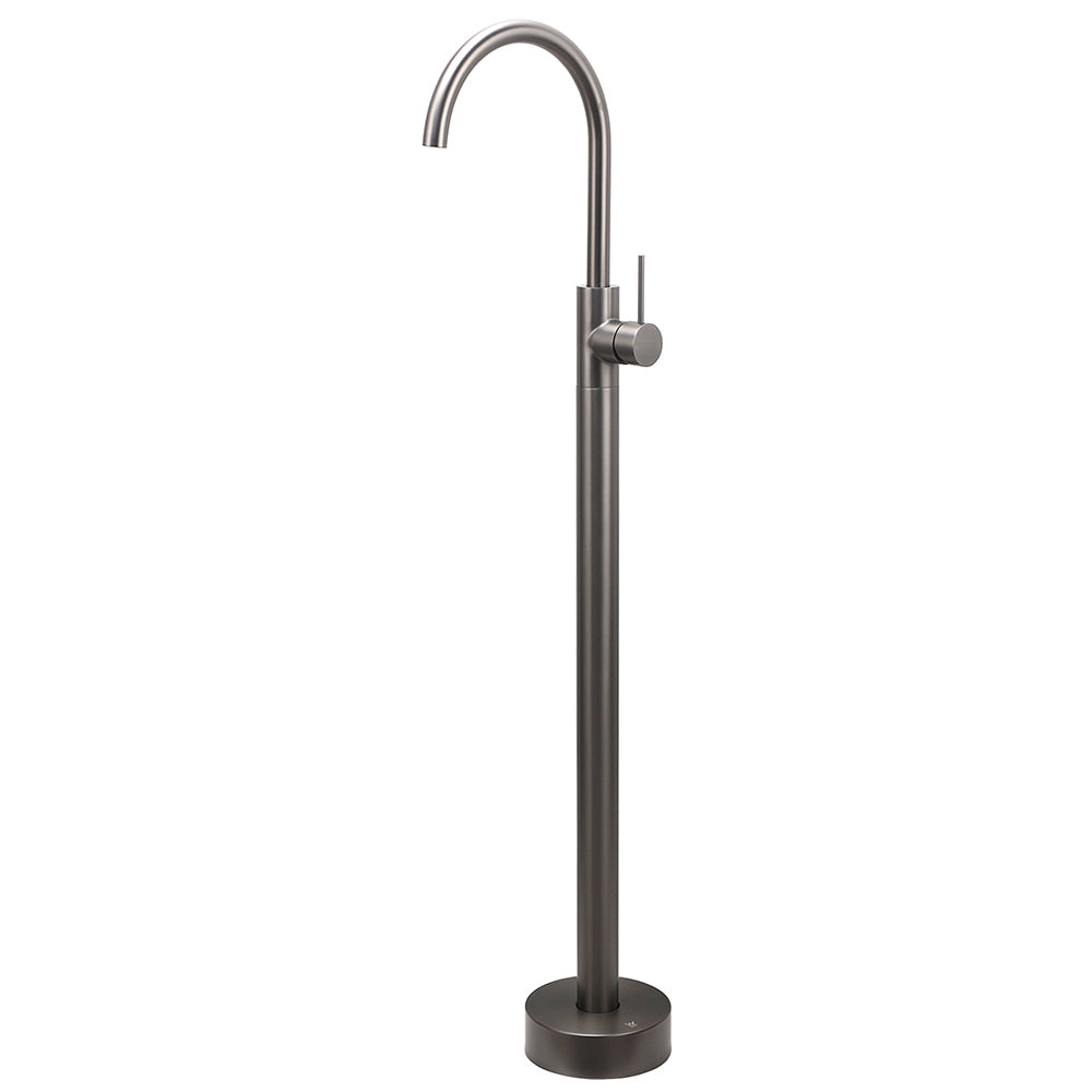 Gun Metal Bathroom Free Standing Hot Cold Water Mixer Tap Bath Tub Filler Spout