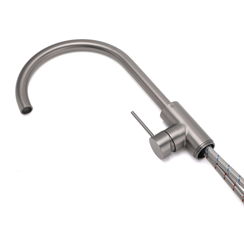 Gun Metal Bathroom Free Standing Hot Cold Water Mixer Tap Bath Tub Filler Spout