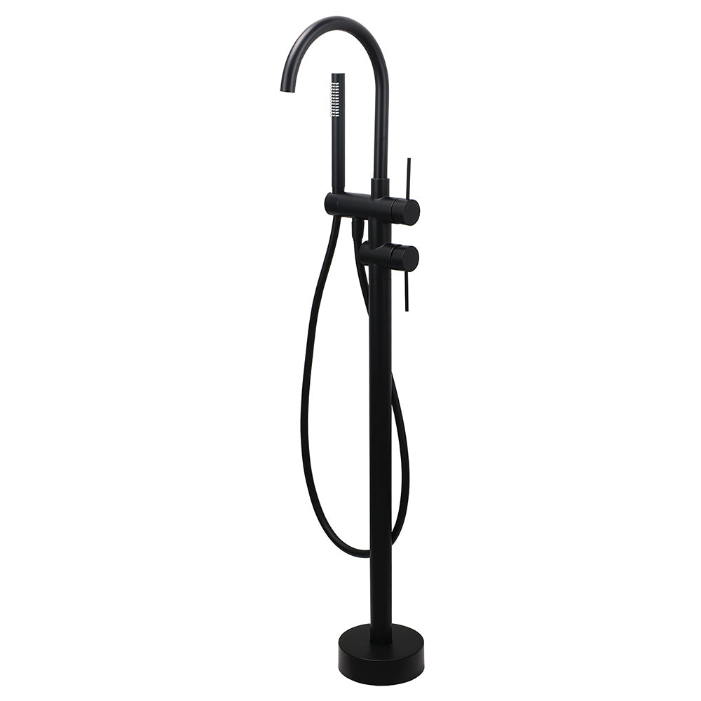 WELS Matt Black Bathtub Filler Free Standing Mixer Faucet Tap Spout HandHeld Set