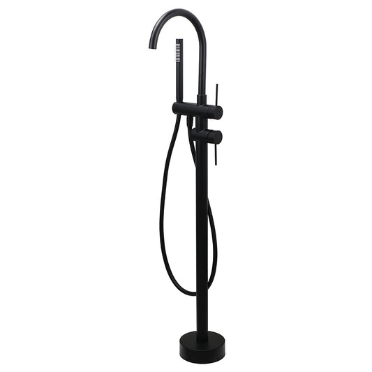 WELS Matt Black Bathtub Filler Free Standing Mixer Faucet Tap Spout HandHeld Set