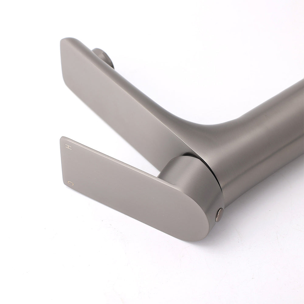 WELS Gun Metal 4.5L/min Kitchen Laundry Round Basin Mixer Vanity Sink Faucet Tap