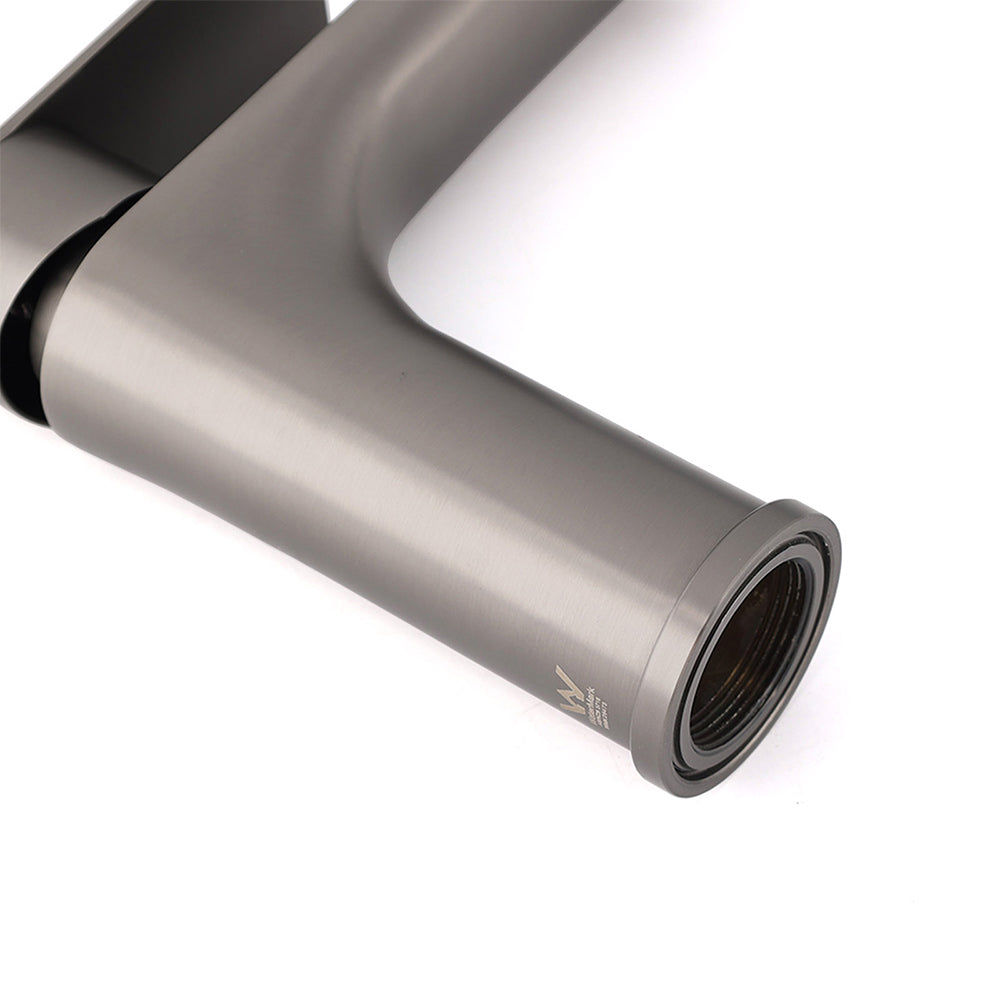 WELS Gun Metal 4.5L/min Kitchen Laundry Round Basin Mixer Vanity Sink Faucet Tap