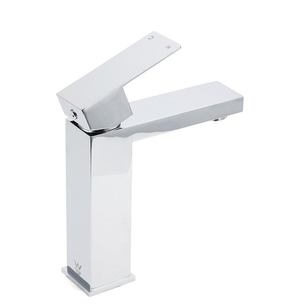 WEL Standard 6L/min Square Basin Vessel Mixer Faucet Tap Kitchen Laundry Chrome