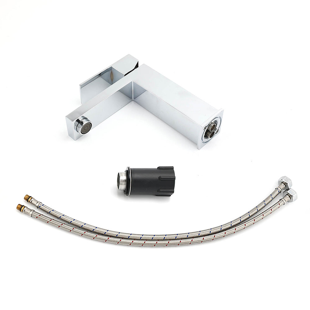 WEL Standard 6L/min Square Basin Vessel Mixer Faucet Tap Kitchen Laundry Chrome