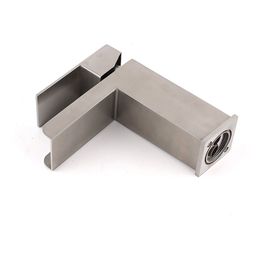 WELS Brushed Nickel Cubic Square Basin Mixer Waterfall Faucet Vanity Laundry Tap