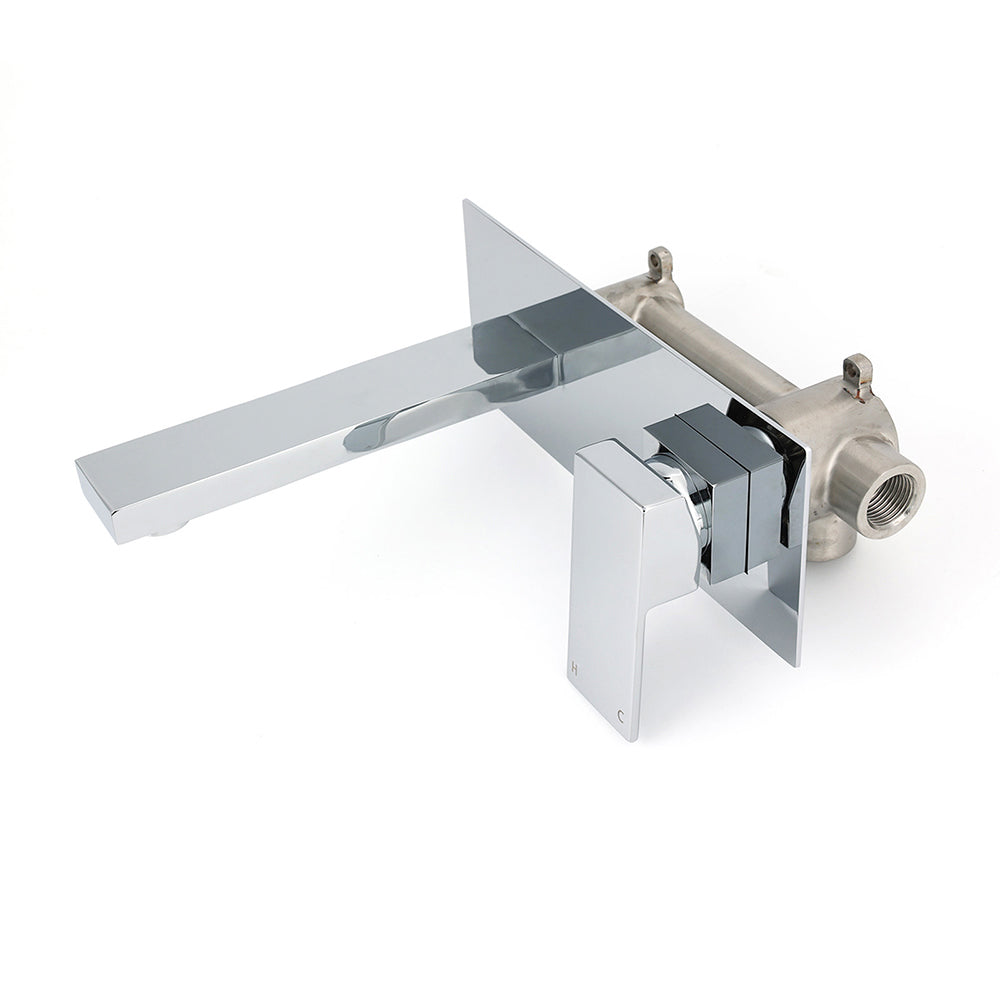 WELS 7.5L/min Basin Mixer Bathroom Vanity Brass Chrome Wall Mounted Spout Outlet