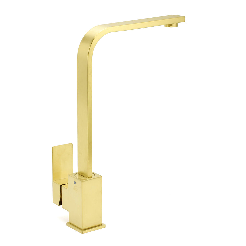 WELS Brushed Gold Gooseneck 360º Swivel Laundry Sink Kitchen Mixer Faucet Tap