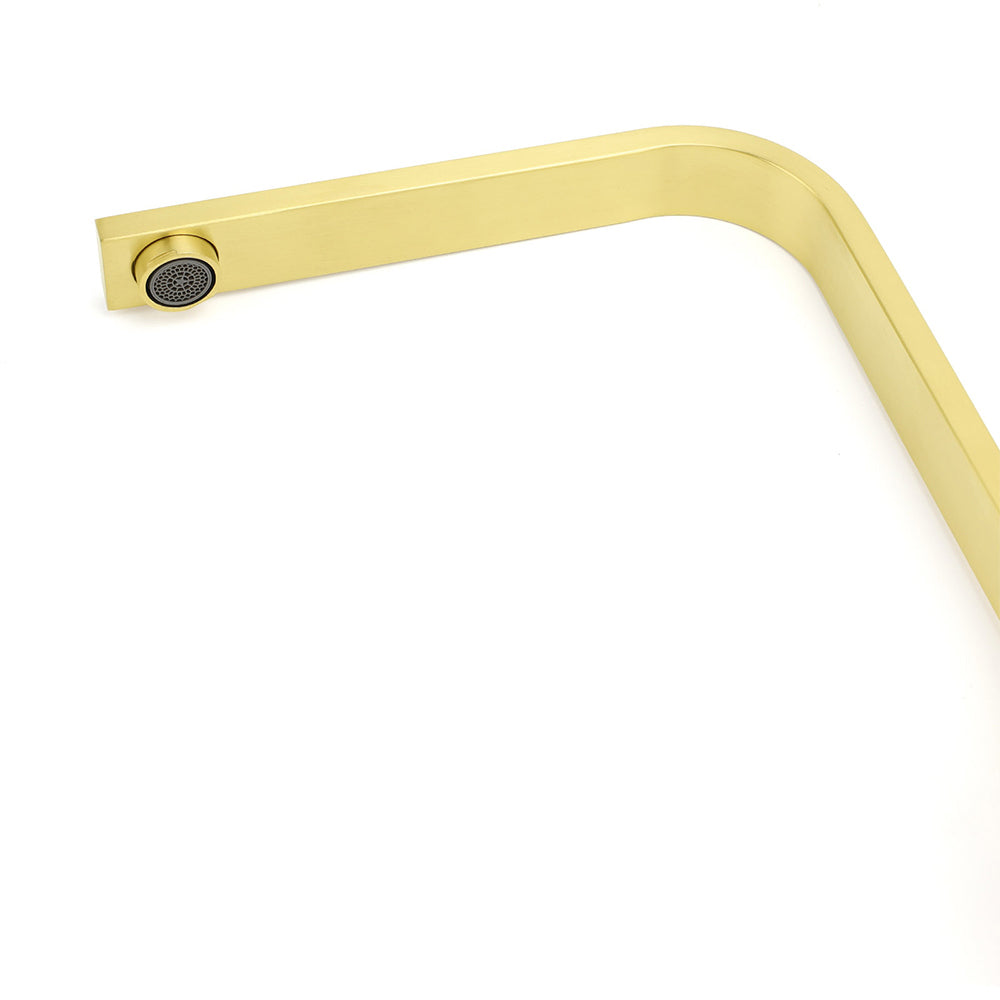 WELS Brushed Gold Gooseneck 360º Swivel Laundry Sink Kitchen Mixer Faucet Tap