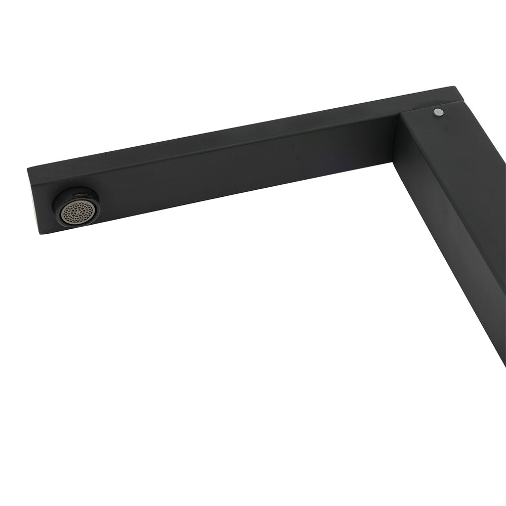 WELS Black 7.5L/m Kitchen Mixer 360º Swivel Laundry Sink Tap Faucet Square Set