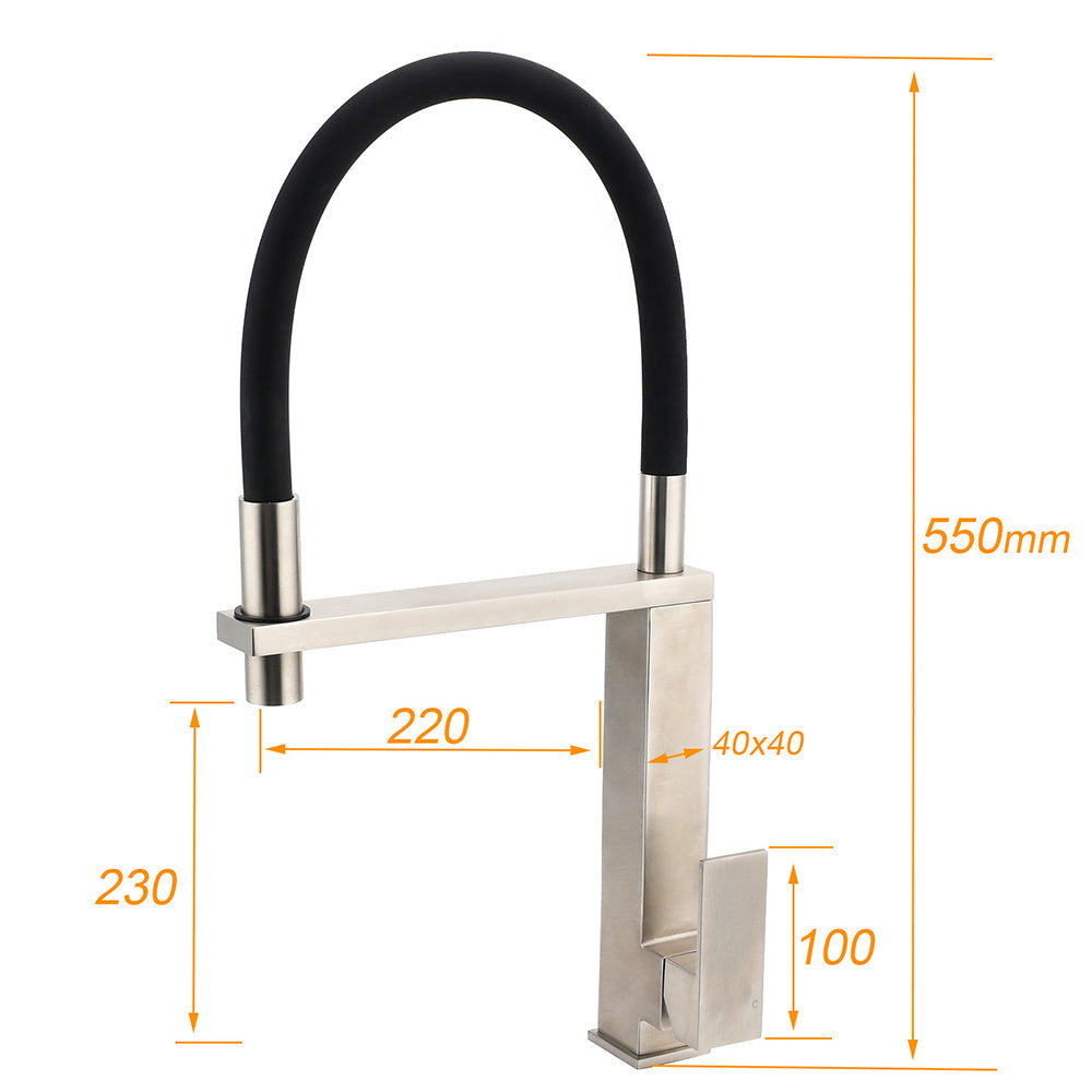 WELS 6.0L/m Chrome Kitchen Sink Basin Mixer Swivel Faucet Tapware Pull Out Spout