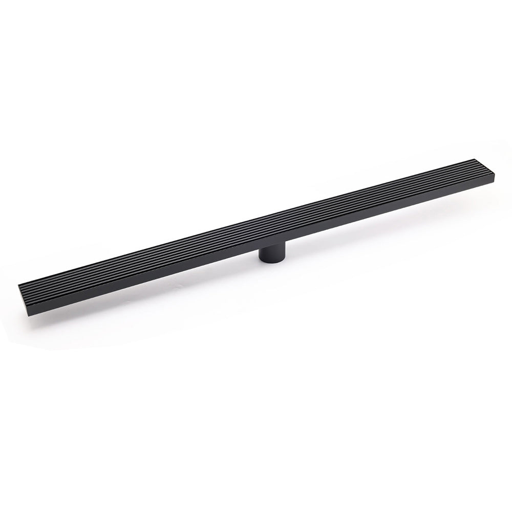 Matt Black 600mm Strip Fence Sword Shower Grate Floor Drain 50mm Waste Outlet