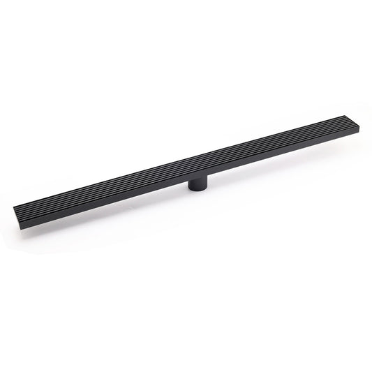 Matt Black 900mm Long Strip Fence Shower Grate Floor Drain 50mm Waste Watermark