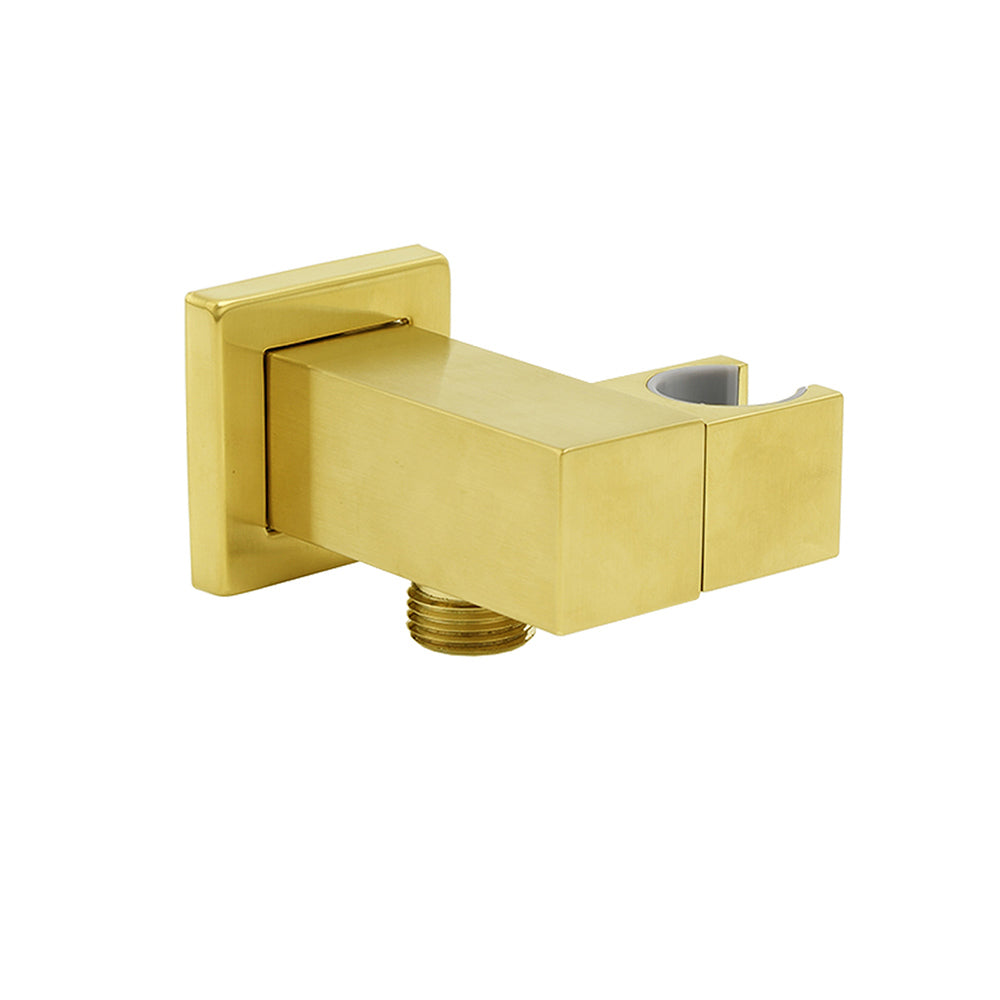 Brushed Gold Swivel Shower Head Holder Bracket Wall Inlet Elbow Water Connector 1/2 Inch