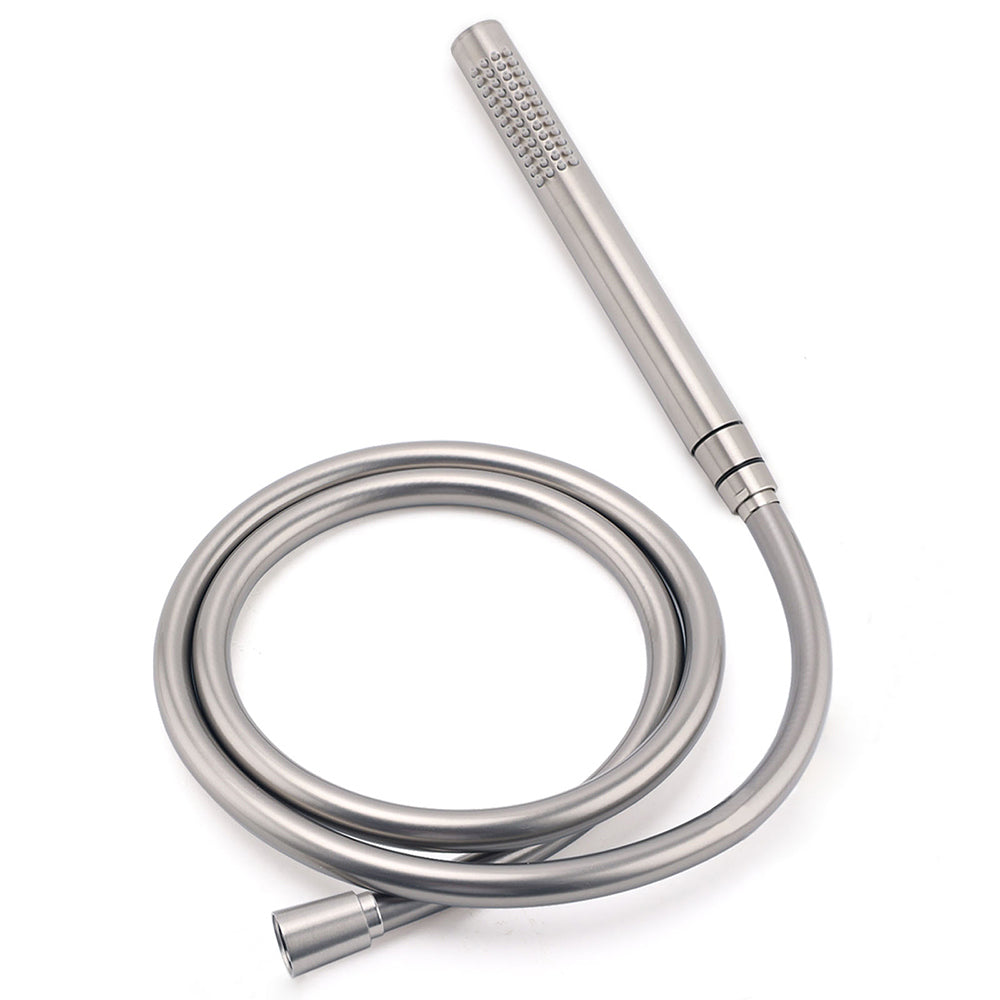 WELS Brushed Nickel Dual Shower Set Sliding Rail Arm 12" Round Head Metal Handheld Twin Taps Valve