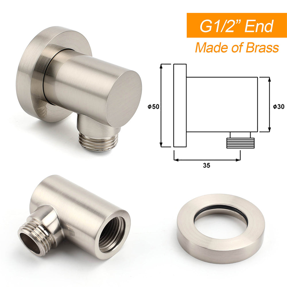 Brushed Nickel 2in1 Square 8" Thin Rainfall Head Shower Handheld Sliding Rail Arm Set
