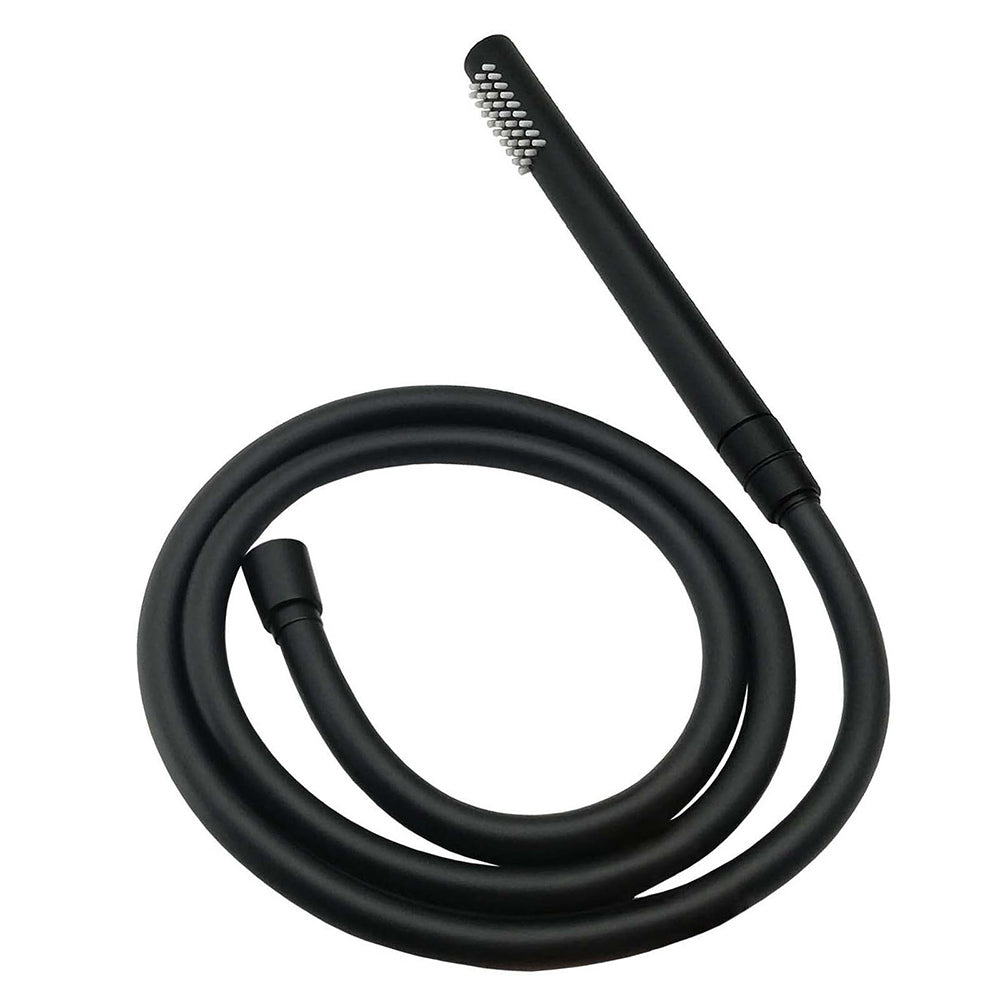 WELS Matt Black 2in1 Shower 8" Round Head Set 1 Mode Handheld Rose Sliding Rail Elbow Inlet