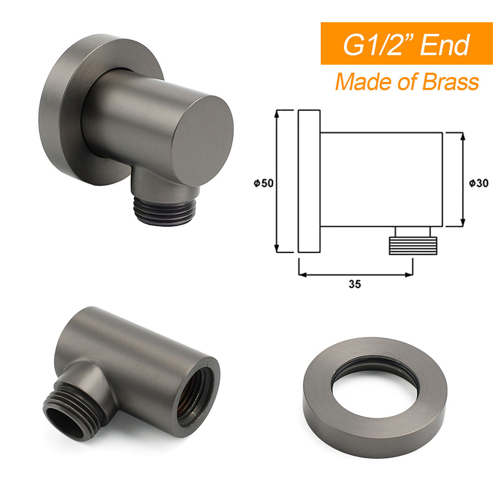 WELS Gun Metal Dual Round Shower 10" Rain Head 3 Mode Handheld Sliding Rail Diverter Set