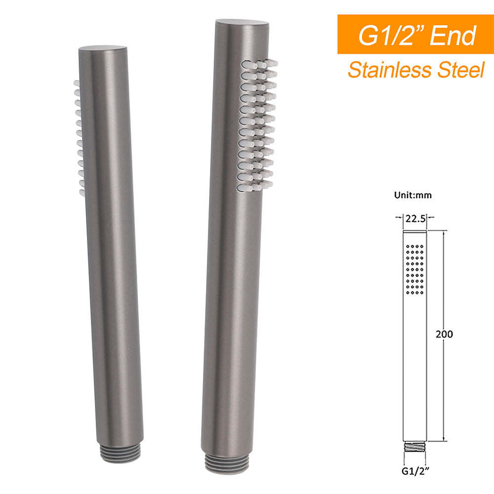 WELS Gun Metal Dual Round Shower 10" Rain Head Stainless Steel Handheld Sliding Rail Diverter Set