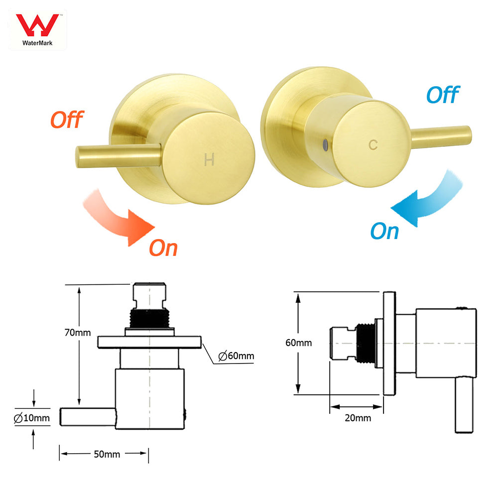 WELS Brushed Gold Round 12" Shower Head Single Mode Handheld Rose Sliding Rail Twin Taps Set