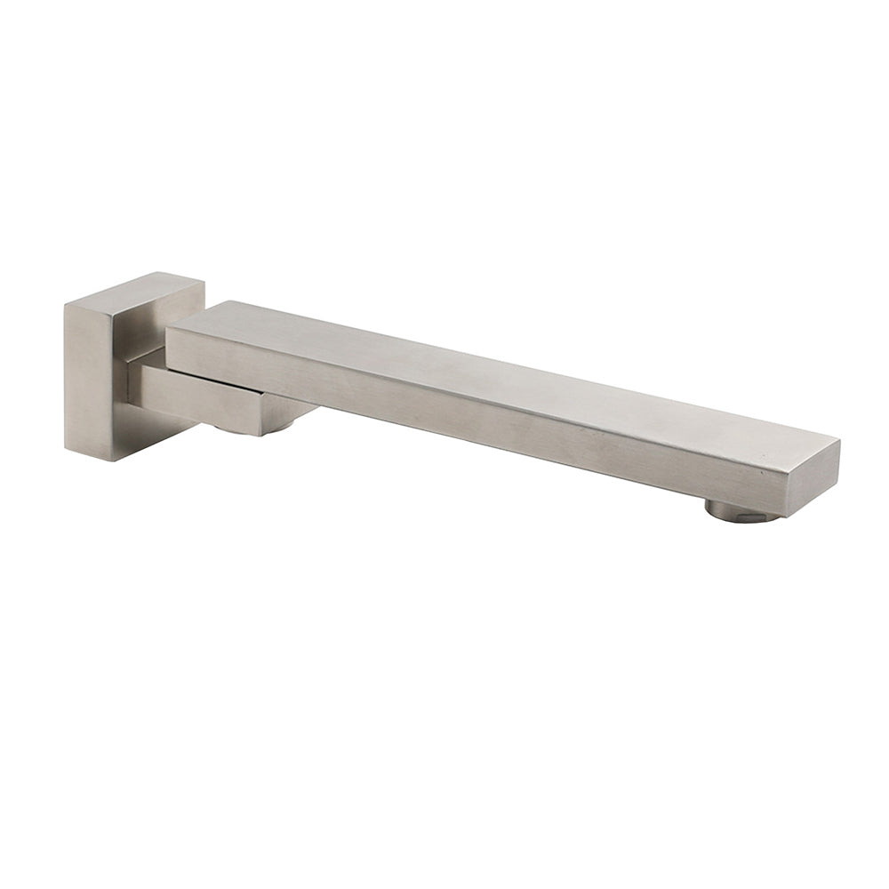 Brushed Nickel Square Stainless Steel Swivel Spout Bathtub Bubble Faucet Outlet