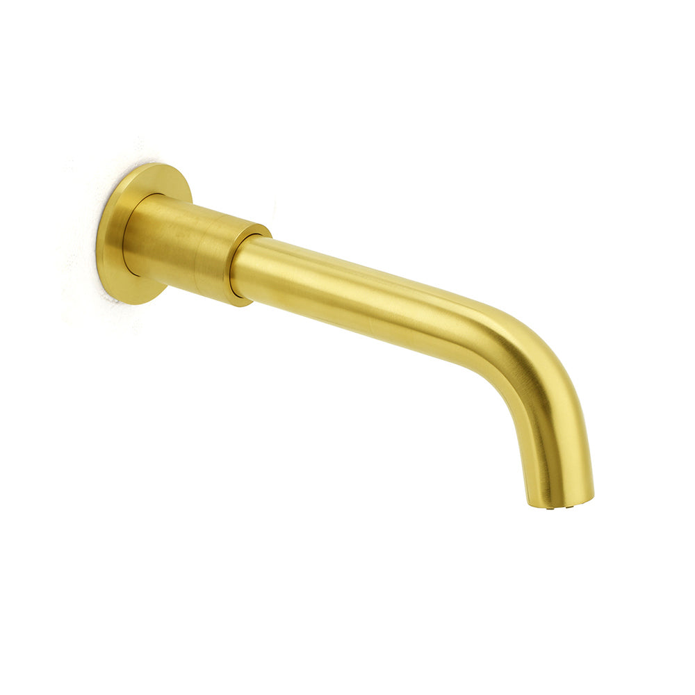 Brushed Gold Round Swivel Bathtub Spout Basin Faucet Bubble Water Outlet Curve