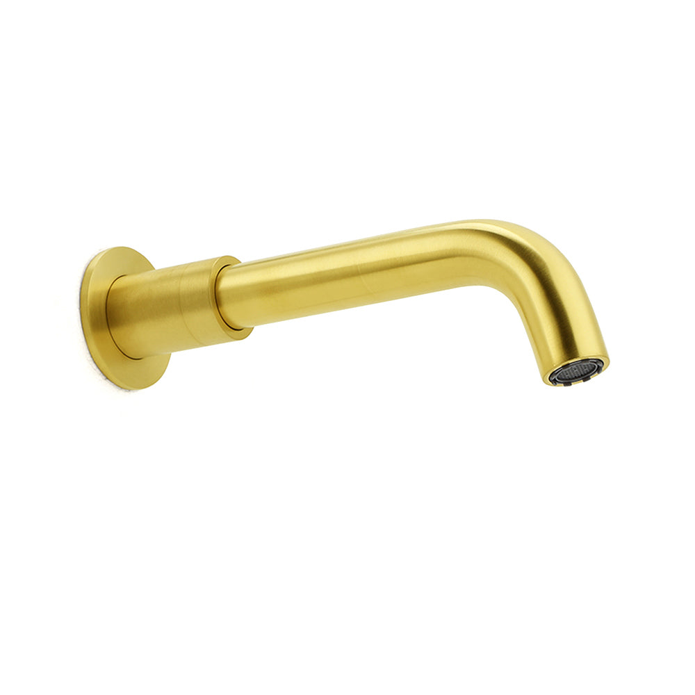 Brushed Gold Round Swivel Bathtub Spout Basin Faucet Bubble Water Outlet Curve