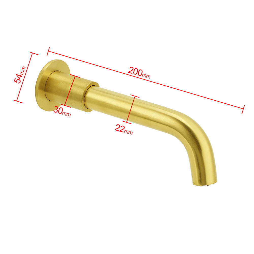 Brushed Gold Round Swivel Bathtub Spout Basin Faucet Bubble Water Outlet Curve
