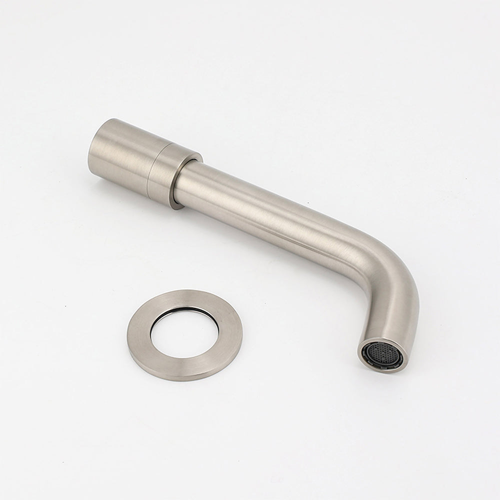 Brushed Nickel Silver Round Swivel Basin Faucet Bubble Water Outlet Bath Tub Spout