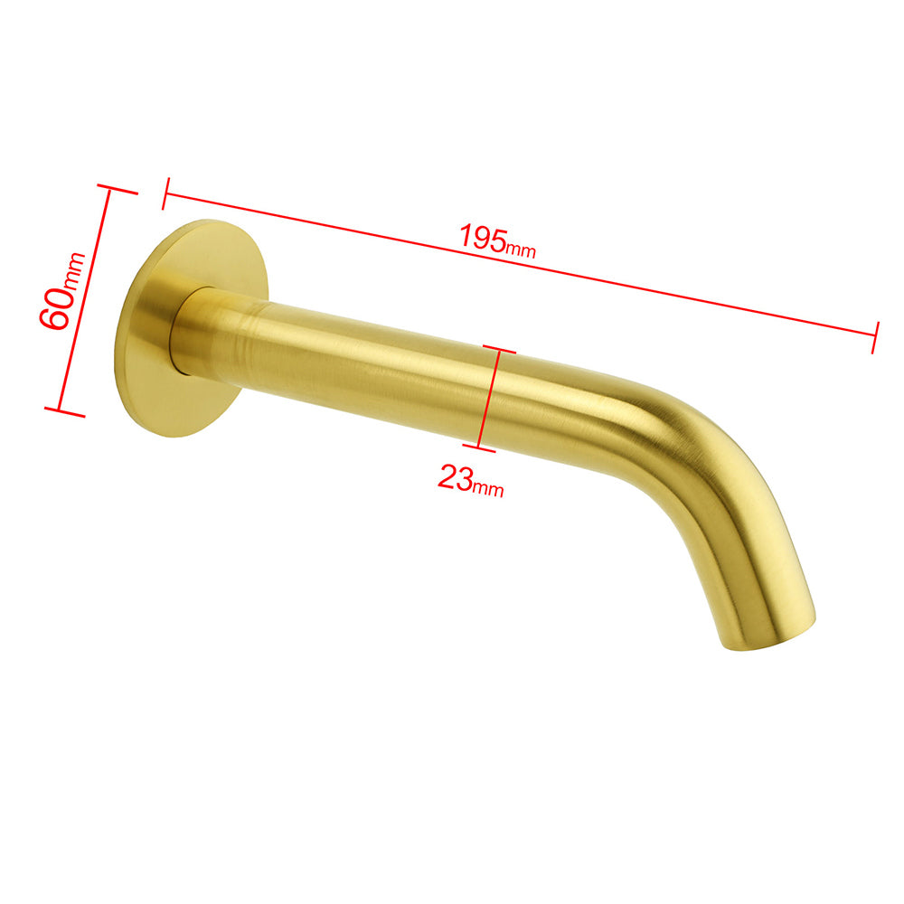 Brushed Gold Round Curve Bathtub Spout Stainless Steel Faucet Water Outlet Tap