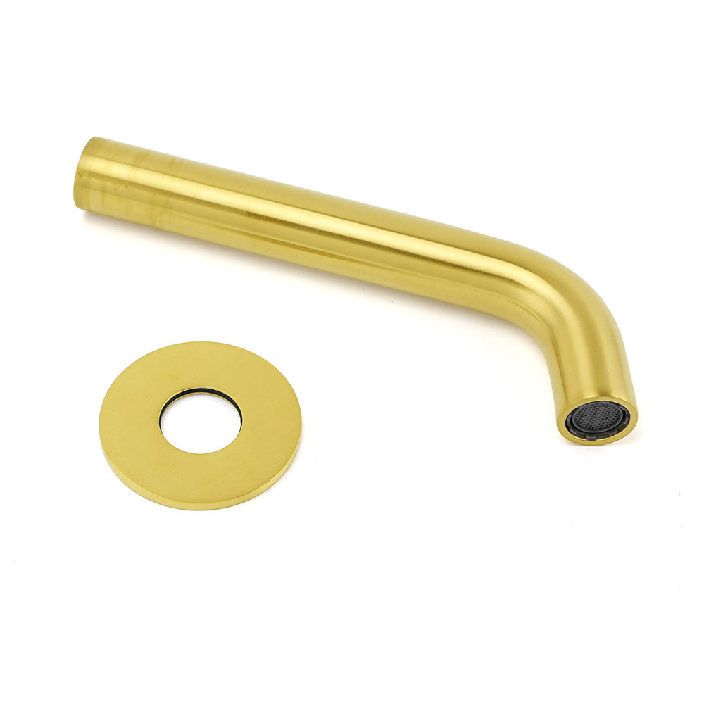 Brushed Gold Round Curve Bathtub Spout Stainless Steel Faucet Water Outlet Tap